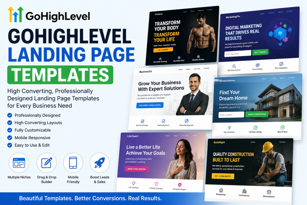 gohighlevel landing page templates